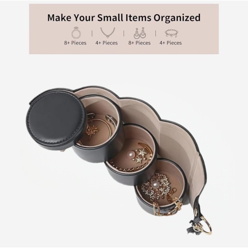 Multi-Tiered Travel Jewelry Holder, Organizer for Trips